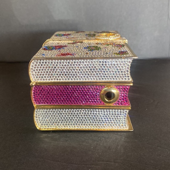 Vntg Y2K 2000’s Judith Leiber Swarovski Crystal book stack / books minaudière - Picture 7 of 14